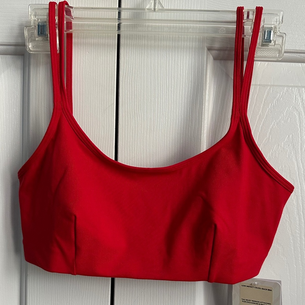 Fabletics Low Impact Cross-back Bra Size S in 'Heated Red'